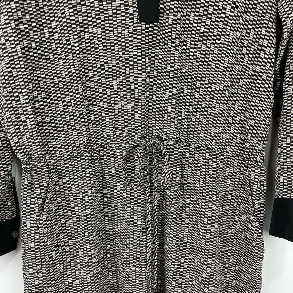 Vince Patterned Drawstring Waist Dress XS - Picture 3 of 7